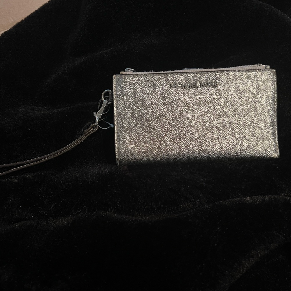 Michael Kors Silver Monogram Wristlet